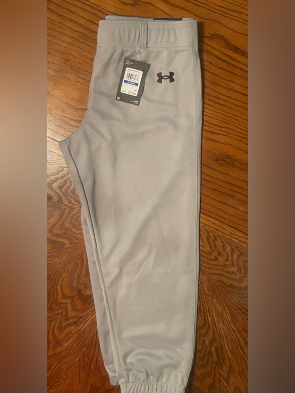 Youth Under Armour Gray Baseball/Softball Pant w/ Black Logo- YXL (Pull On) NWT